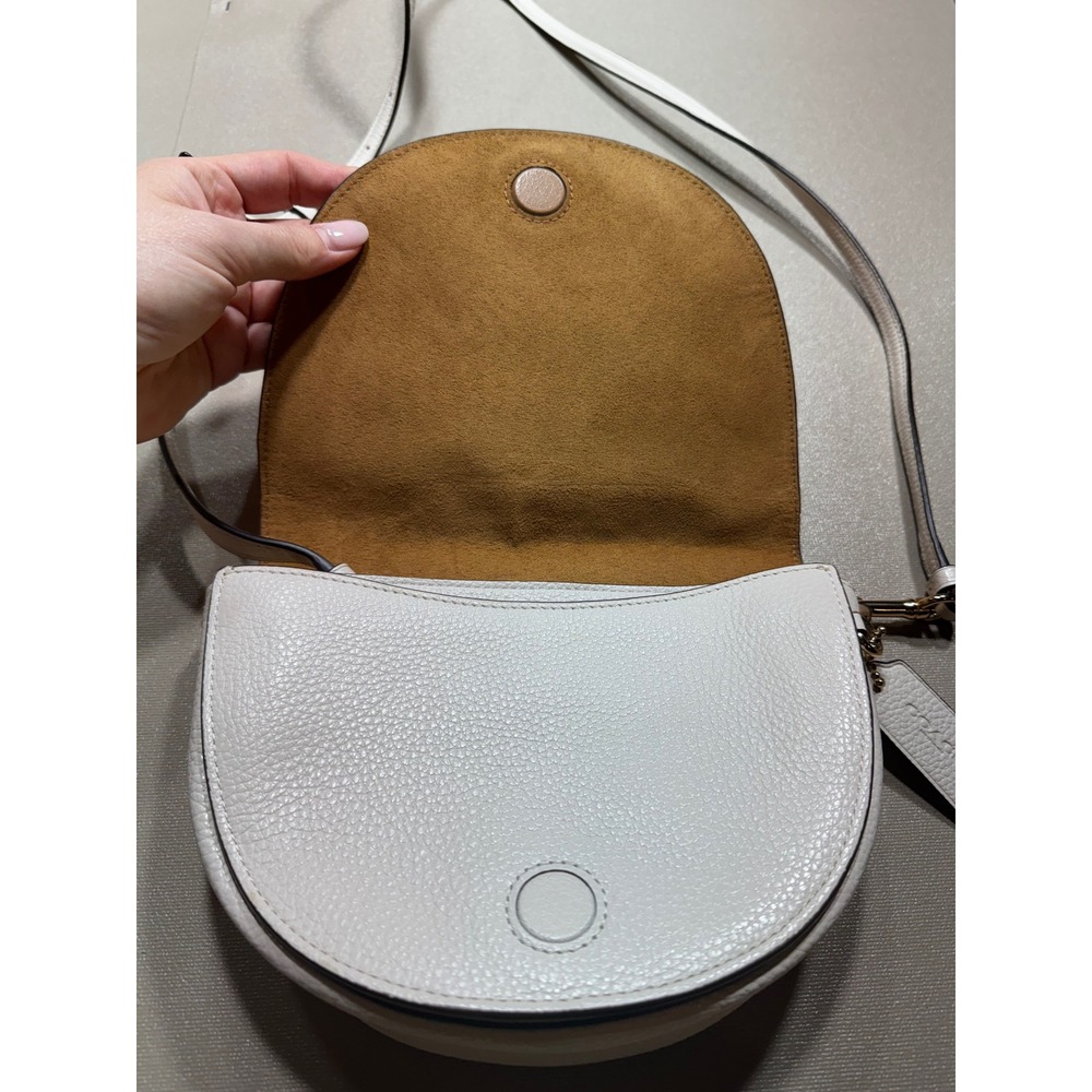 Coach Ellen Crossbody Bag Chalk White Pebbled Leather C1432 Gold Hardware - Picture 4 of 9